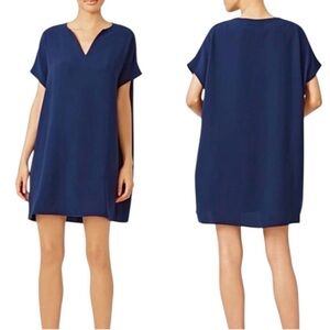 Diane von Furstenberg Kora Navy Shift Dress Size M Oversized Crepe